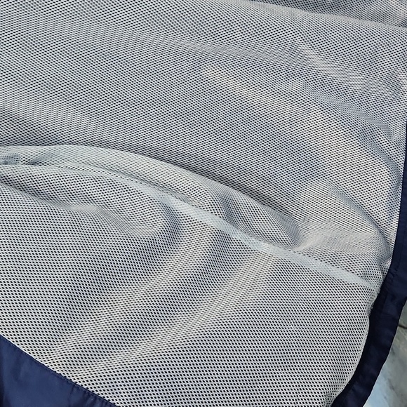 Adidas Navy & Light Blue Stripes Full Zip Windbreaker Jacket medium - Picture 6 of 10